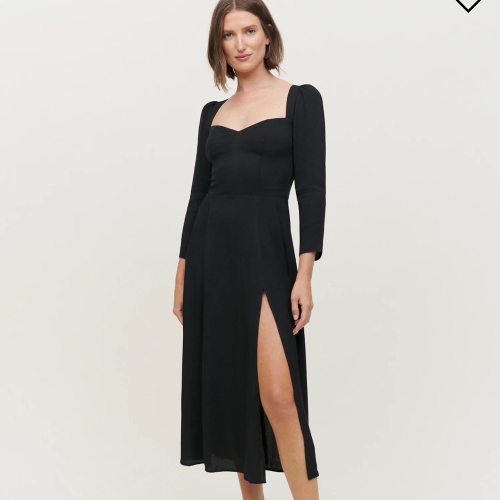 Mara Reformation Dress Black Petite NWT